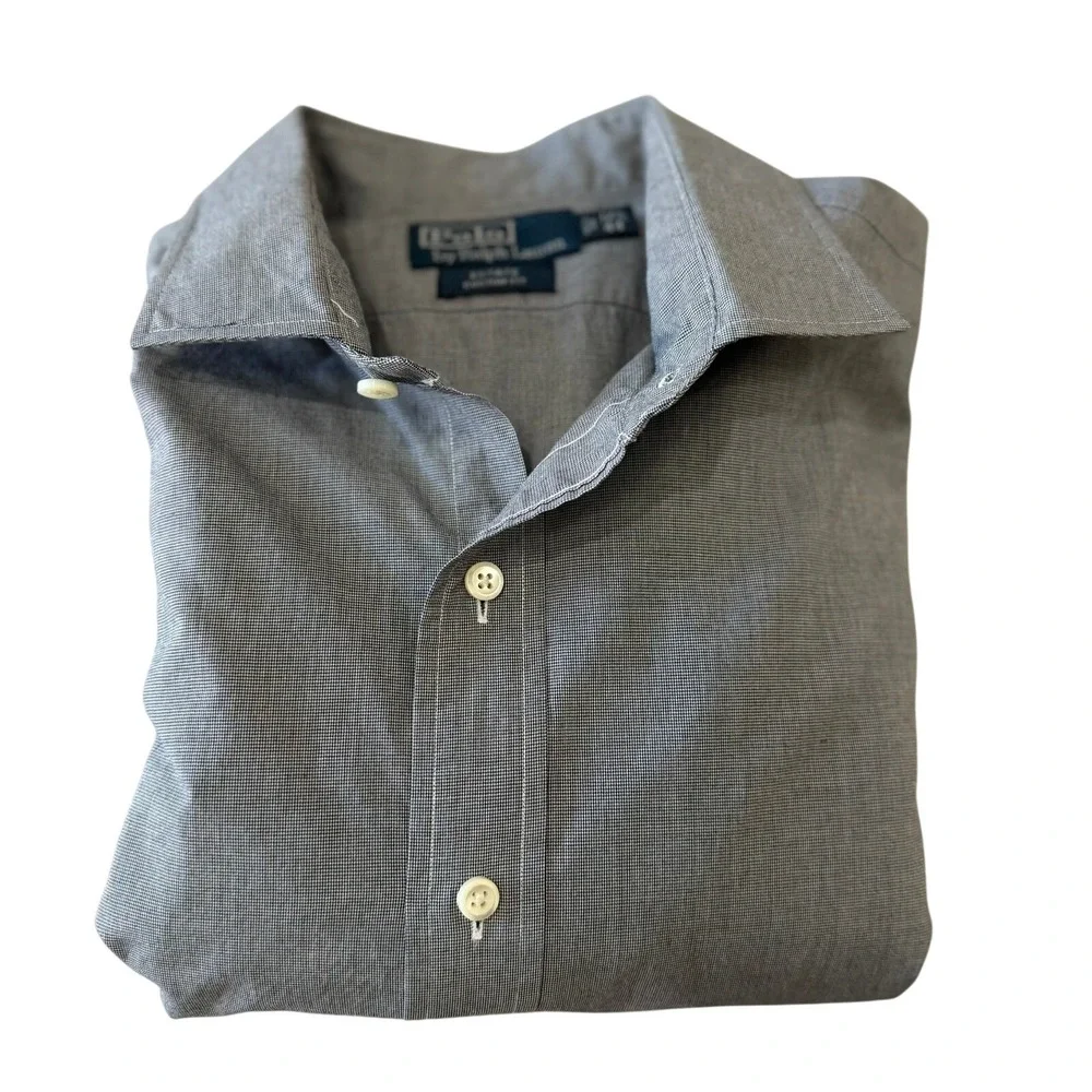 Polo Ralph Lauren Mens Estate Custom Gray‎ Dress Shirt Size 17 1/2 French Cuff